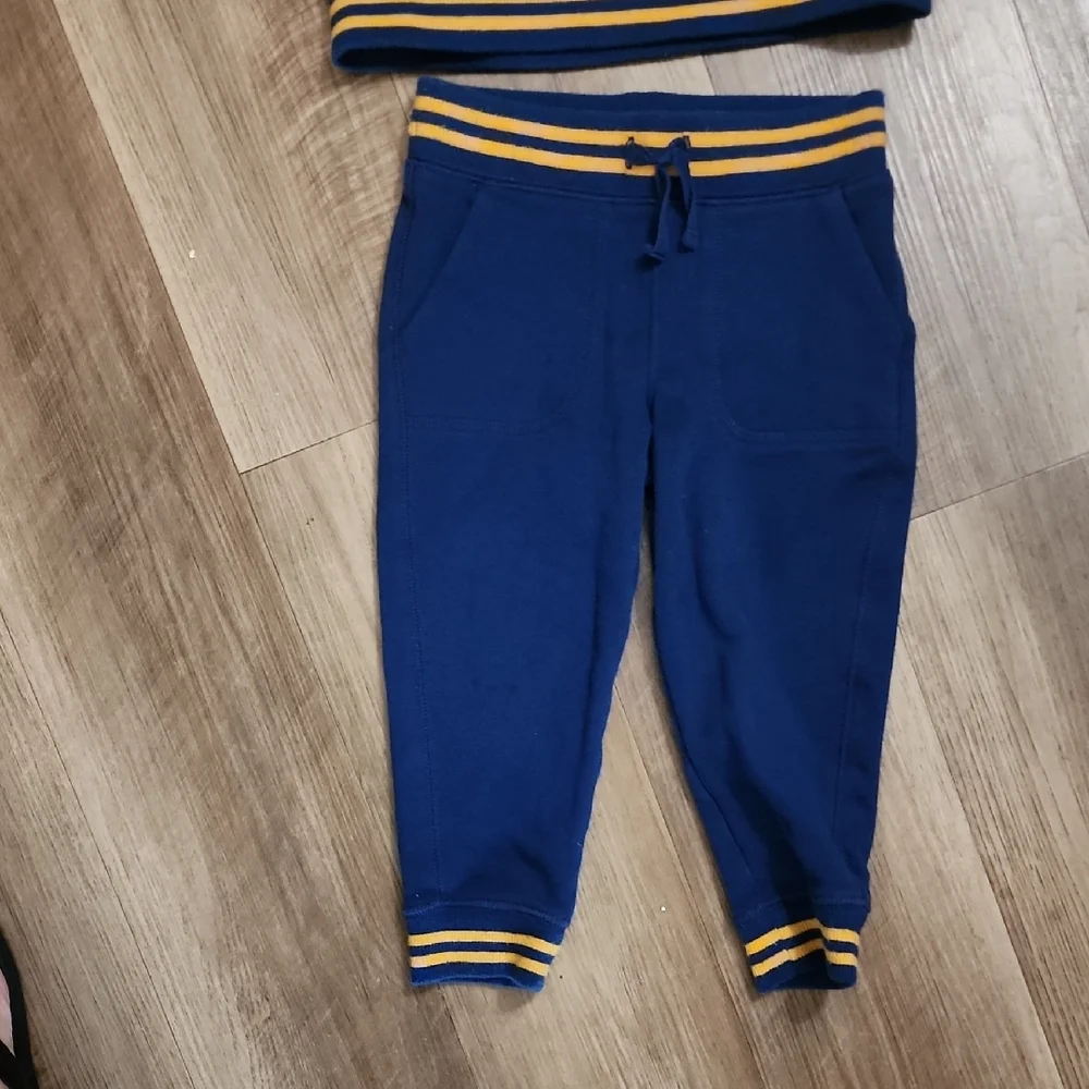 Janie and Jack 2T Navy Blue Sweatshirt & Jogger Set | Team Captain - Picture 3 of 4
